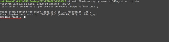 Flashrom Terminal Output